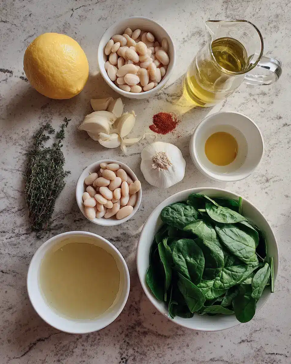 Ingredients for Power-Packed Spinach and White Beans Recipe for Healthy Delicious Meals