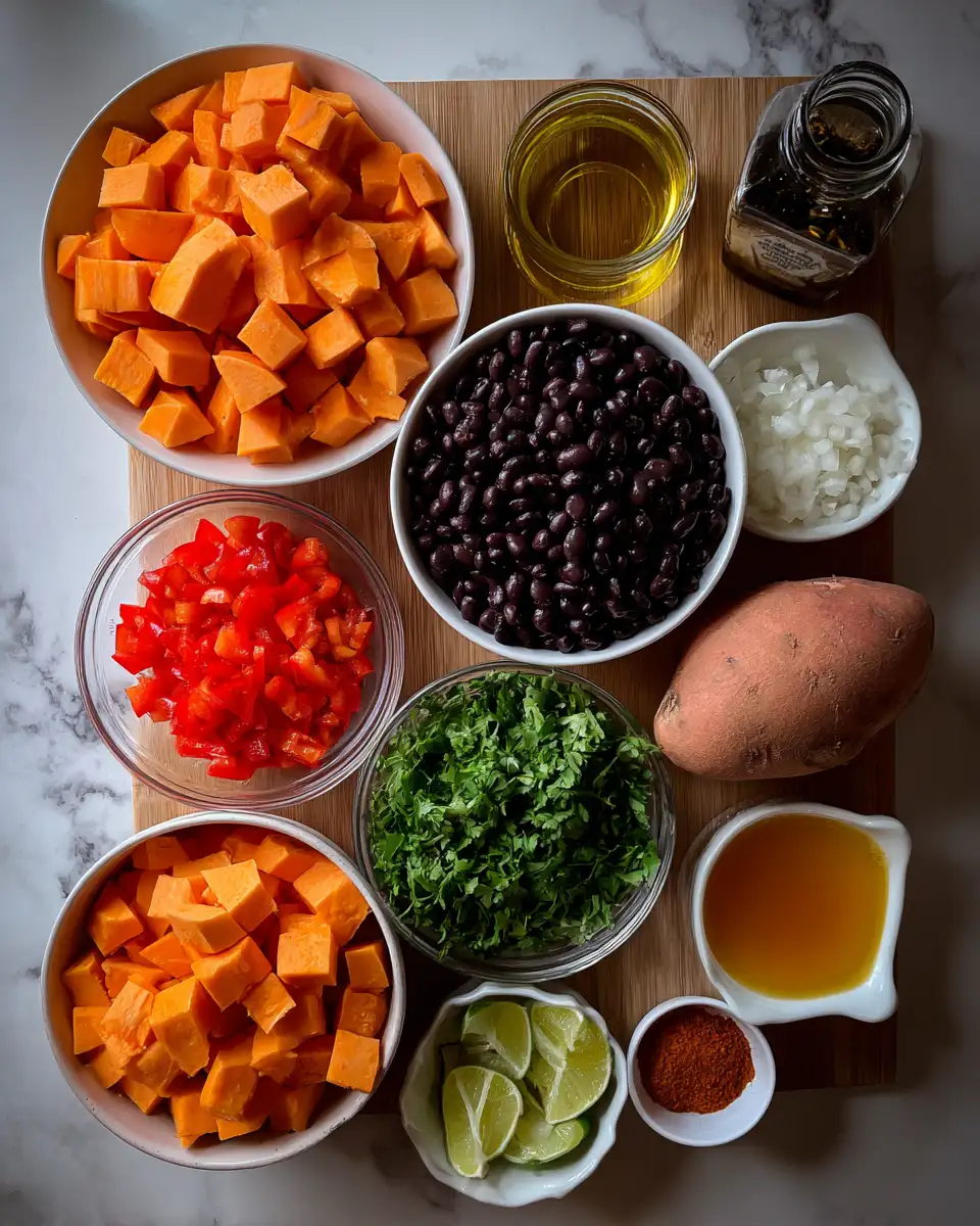 Ingredients for Hearty and Healthy Sweet Potato Black Bean Soup Recipe You’ll Love