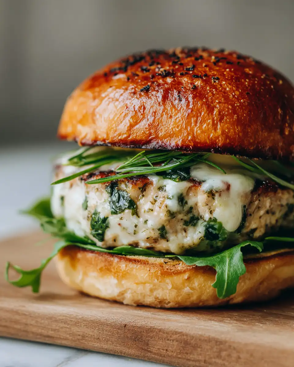 Irresistible White Cheddar and Spinach Chicken Burgers You Need to Try - Featured Image